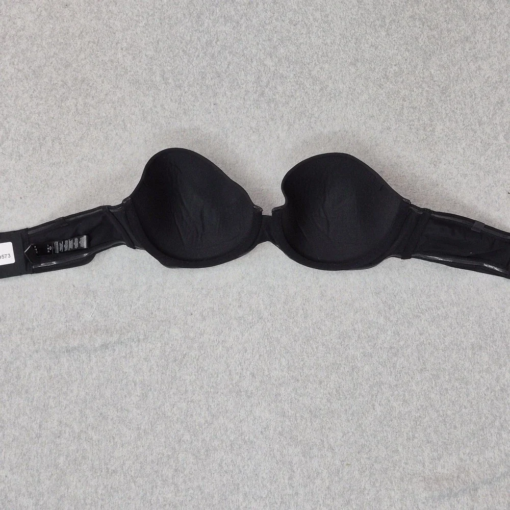 La Perla Women Bra 34D Black T Shirt Underwired Strapless READ